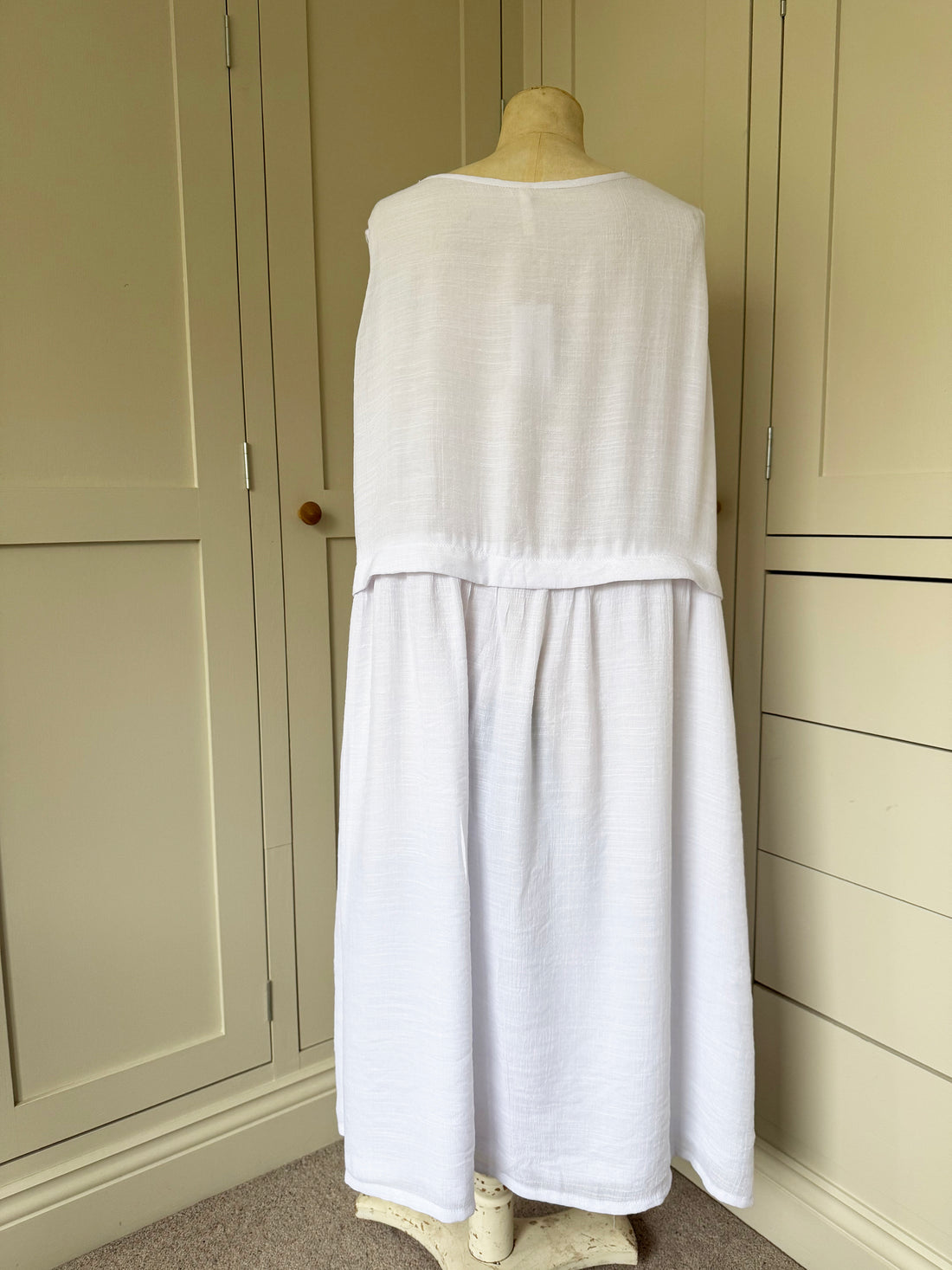 BAMBOO & COTTON AMY DRESS | BRIGHT WHITE | M|L