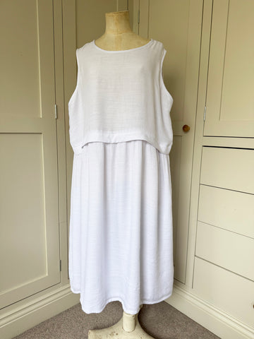 BAMBOO & COTTON AMY DRESS | BRIGHT WHITE | M|L