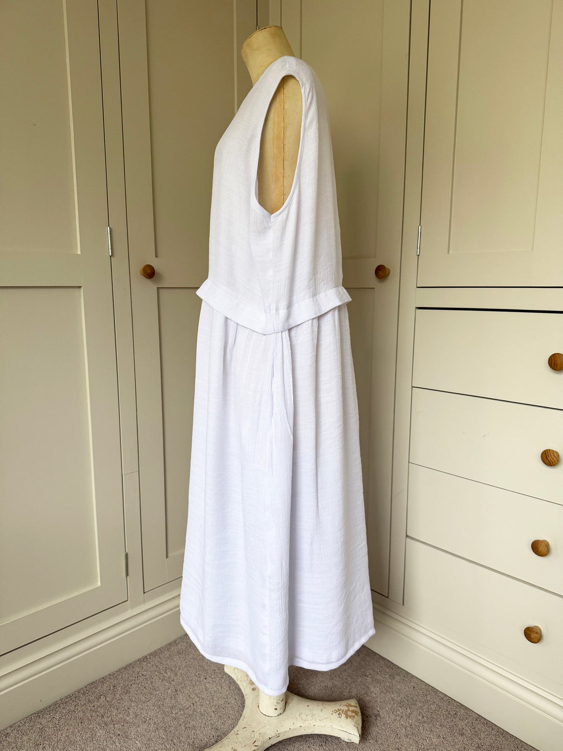BAMBOO & COTTON AMY DRESS | BRIGHT WHITE | M|L