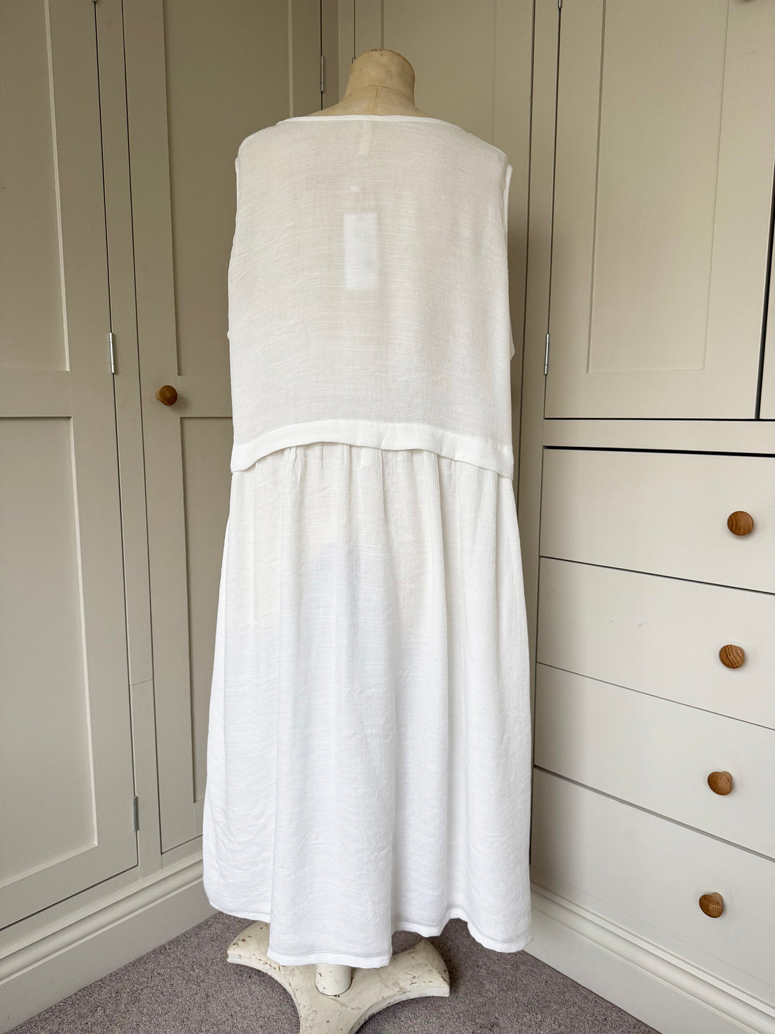 BAMBOO & COTTON AMY DRESS | OFF WHITE | M|L