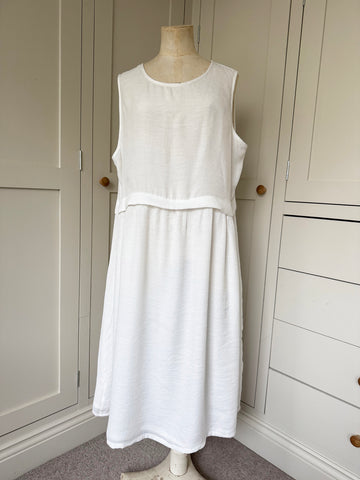 BAMBOO & COTTON AMY DRESS | OFF WHITE | M|L
