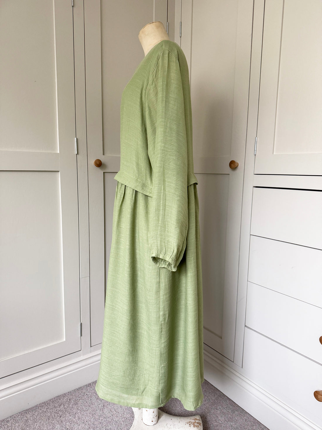 BAMBOO & COTTON ARLEE DRESS | AVOCADO | S|M