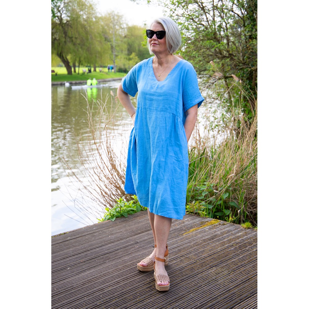 TESA SHORT LINEN DRESS | FRAGOLA