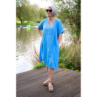 TESA SHORT LINEN DRESS | FRAGOLA