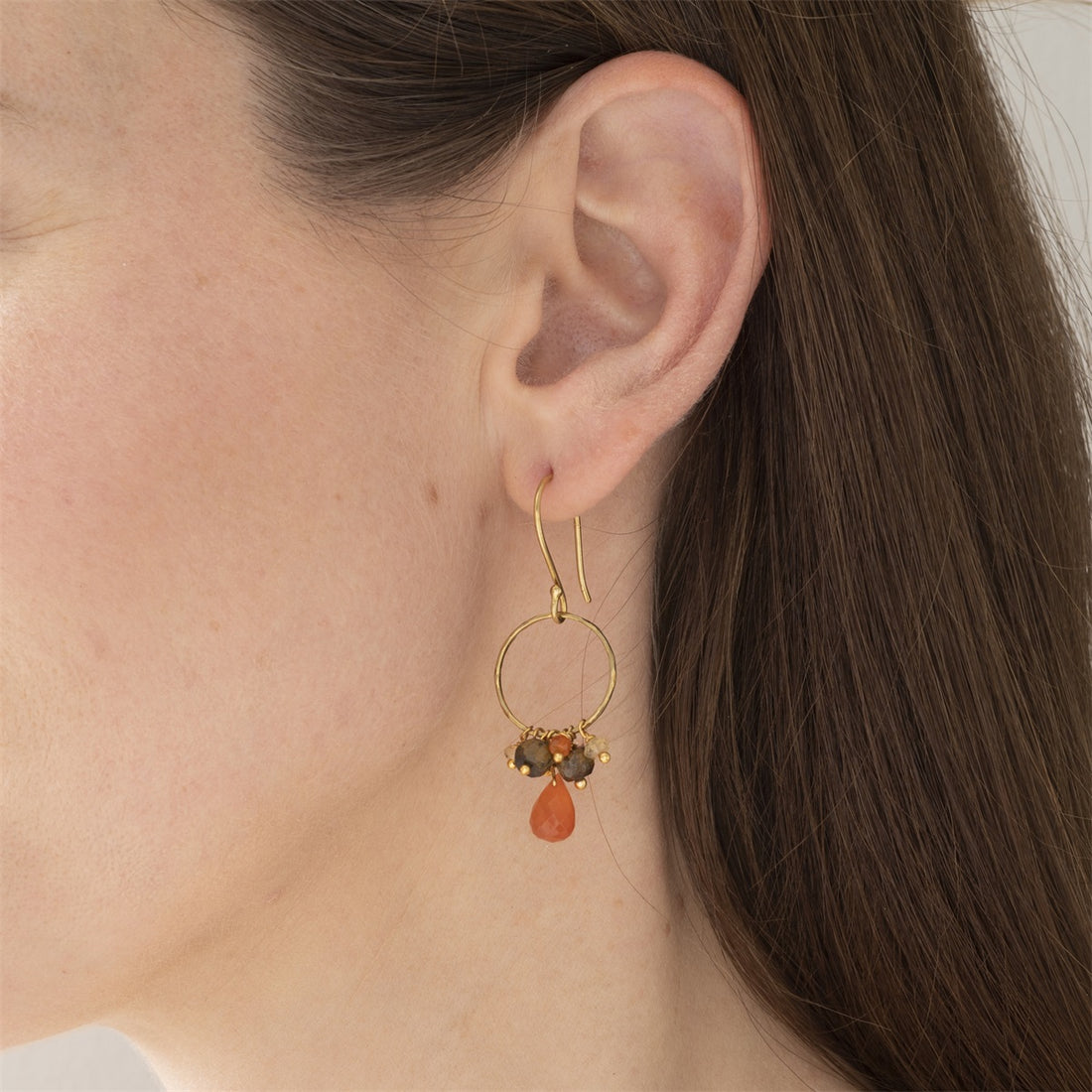 FLOURISH CARNELIAN MIX GOLD EARRINGS