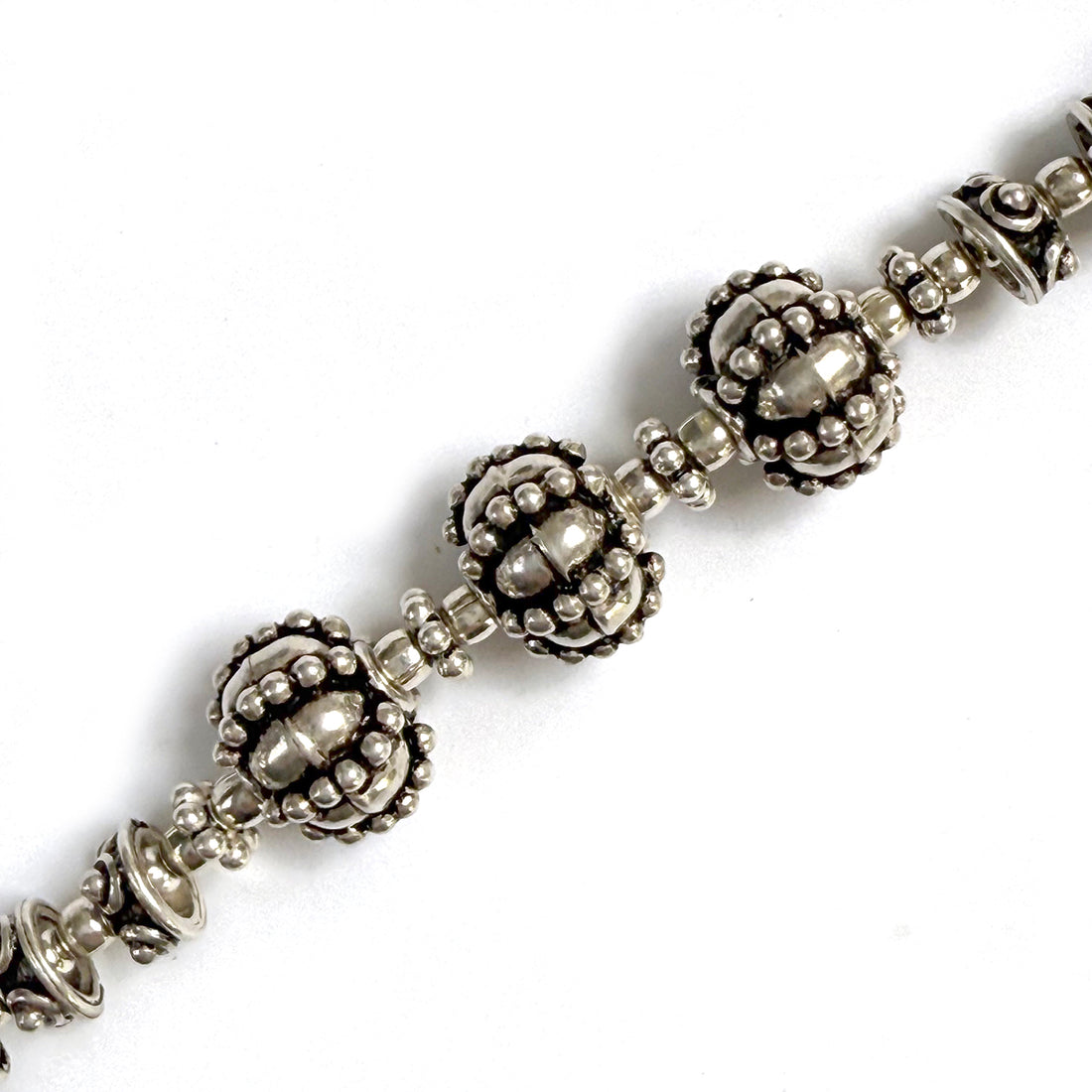INDIAN SILVER BEADED BRACELET