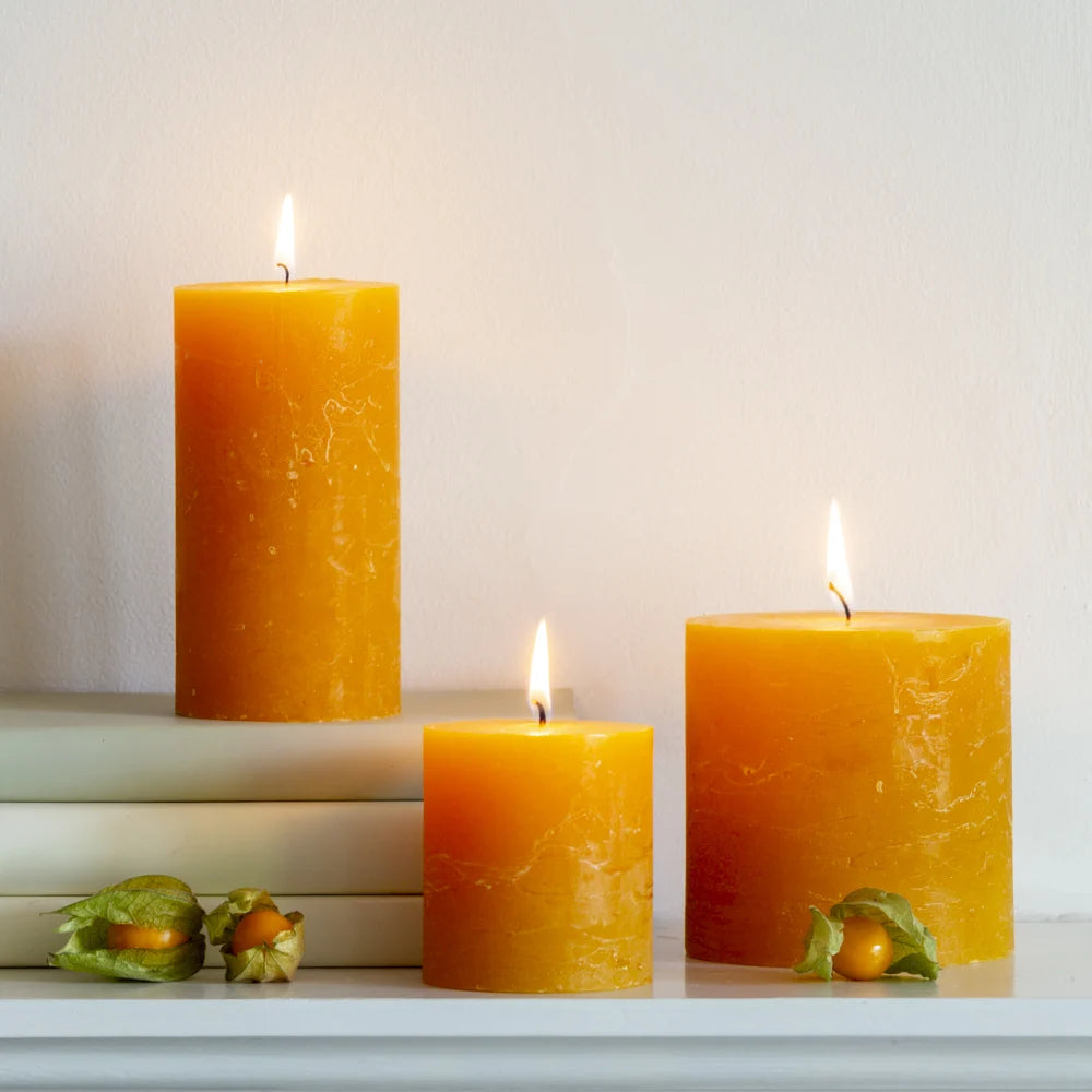 RUSTIC PILLAR CANDLE | OCHRE