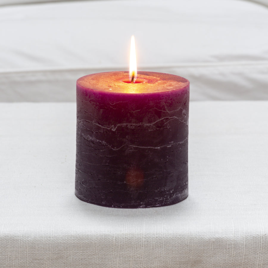 RUSTIC PILLAR CANDLE | AMETHYST