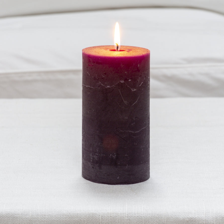 RUSTIC PILLAR CANDLE | AMETHYST