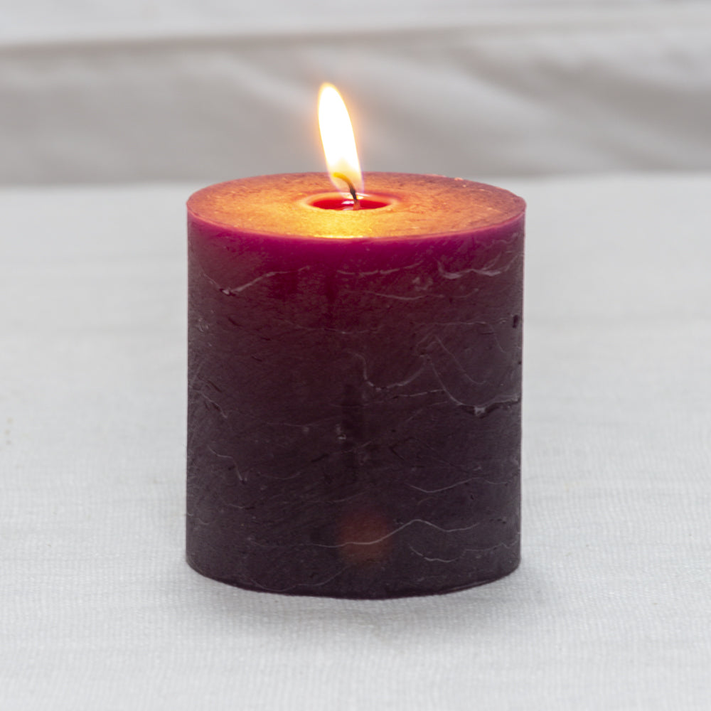 RUSTIC PILLAR CANDLE | AMETHYST