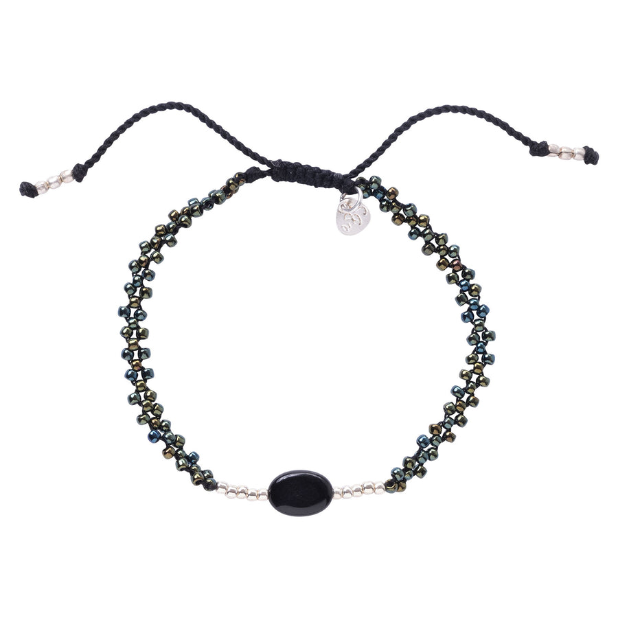 EMOTION BLACK ONYX SILVER BRACELET