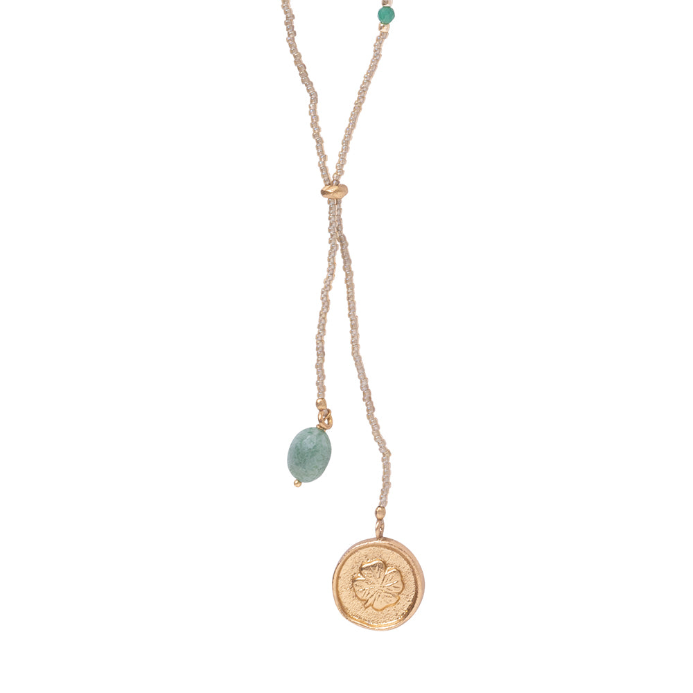 PURPOSE AVENTURINE GOLD NECKLACE