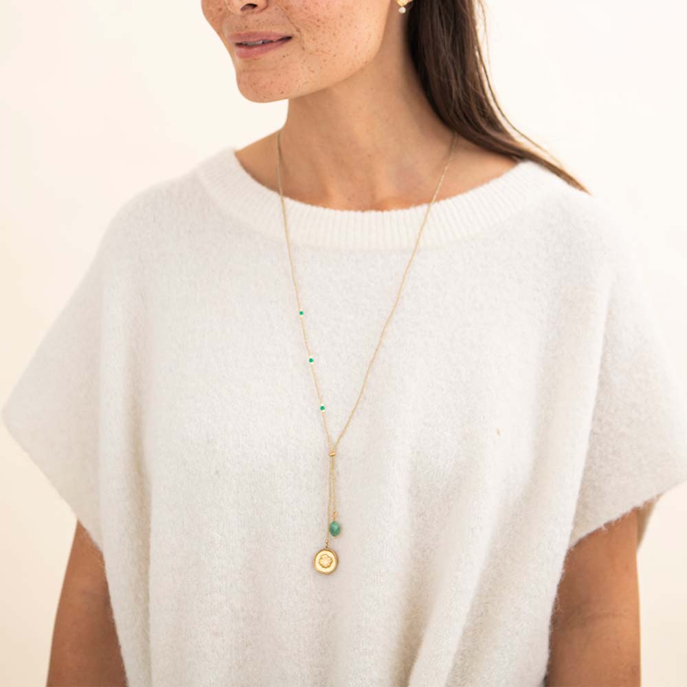 PURPOSE AVENTURINE GOLD NECKLACE