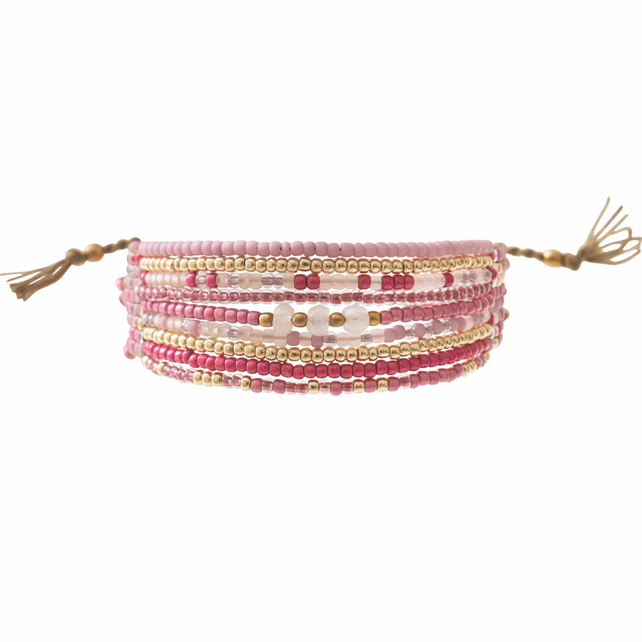 BRIGHTNESS ROSE QUARTZ GOLD BRACELET