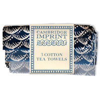 CAMBRIDGE IMPRINT SET OF 3 TEA TOWELS | WAVE