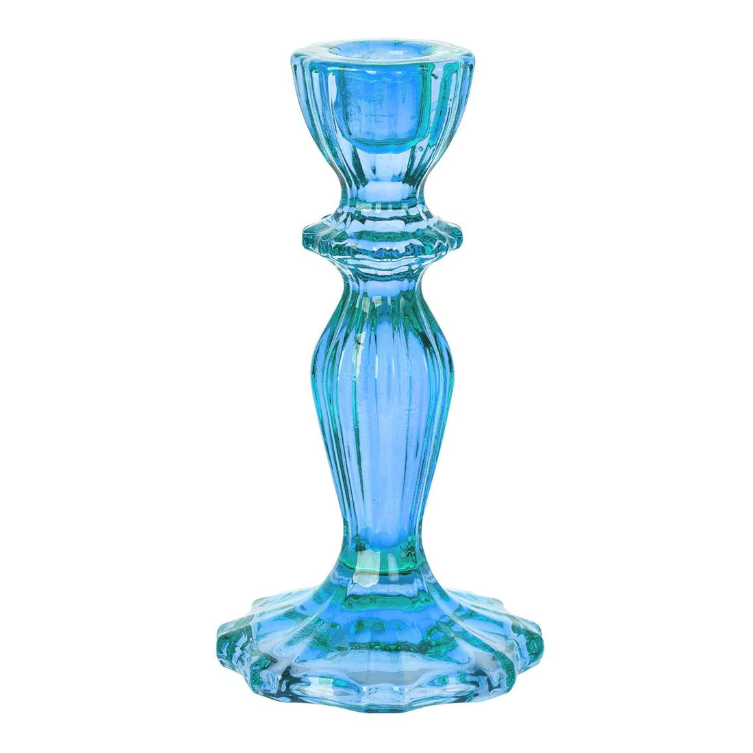 COLOURED GLASS CANDLE HOLDER