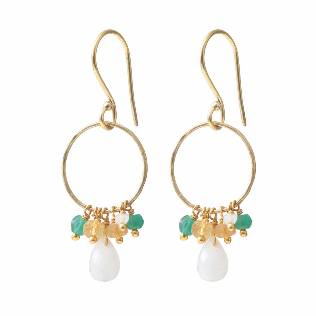 FLOURISH MOONSTONE MIX GOLD EARRINGS