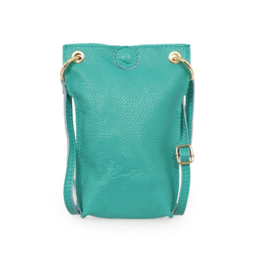 ITALIAN LEATHER CROSSBODY PHONE POUCH | JADE