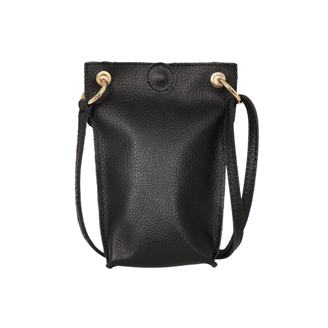 ITALIAN LEATHER CROSSBODY PHONE POUCH | BLACK