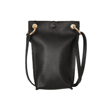ITALIAN LEATHER CROSSBODY PHONE POUCH | BLACK