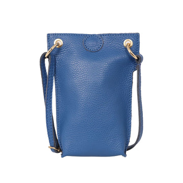 ITALIAN LEATHER CROSSBODY PHONE POUCH | ROYAL BLUE