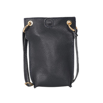 ITALIAN LEATHER CROSSBODY PHONE POUCH | NAVY BLUE