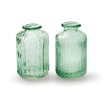 SPRING GREEN GLASS BOTTLE JAZZ VASE | 2 DESIGNS