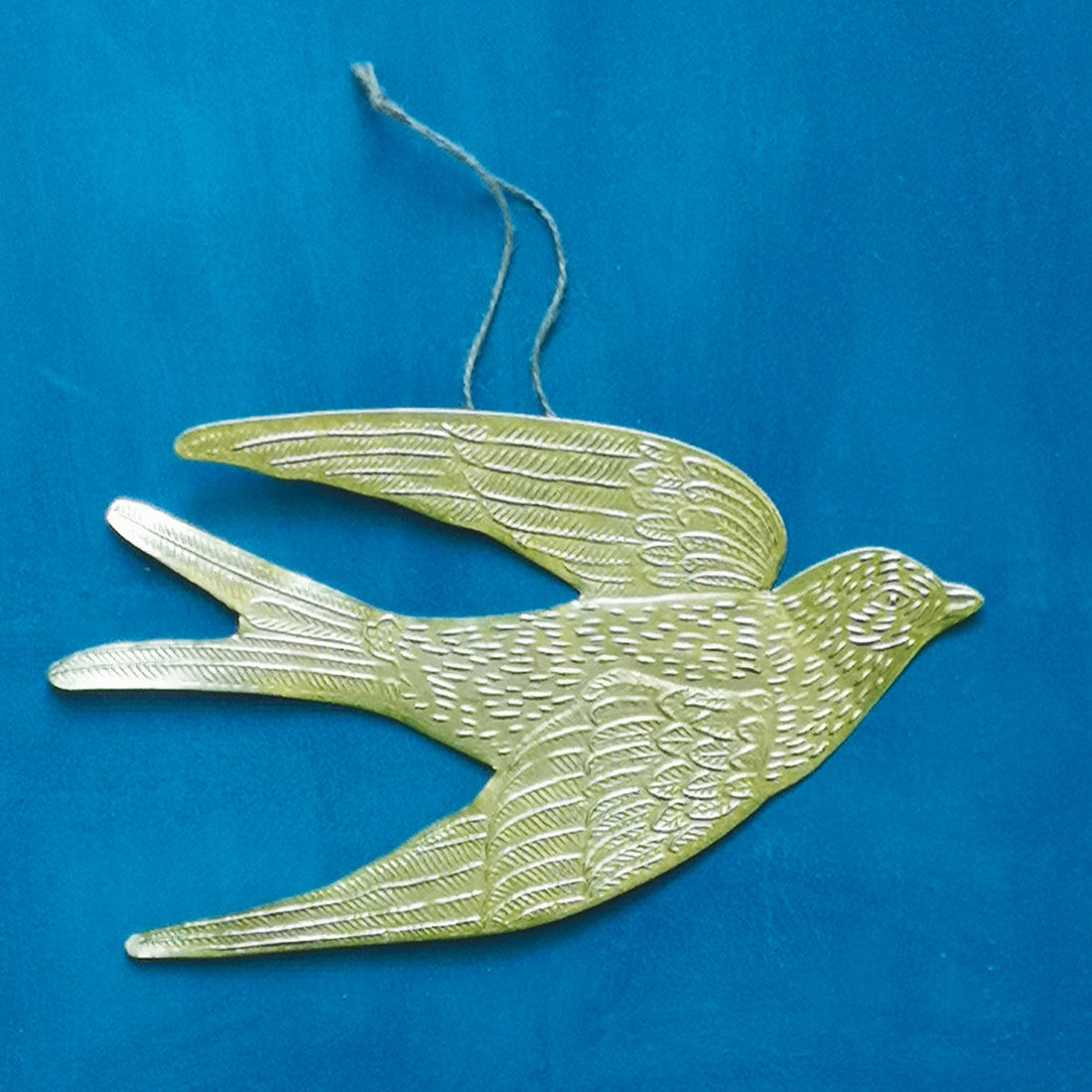 LARGE EMBOSSED ANTIQUE BRASS DOVE
