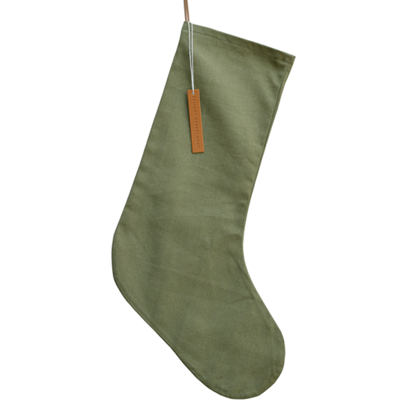 LINEN STOCKING | OLIVE GREEN