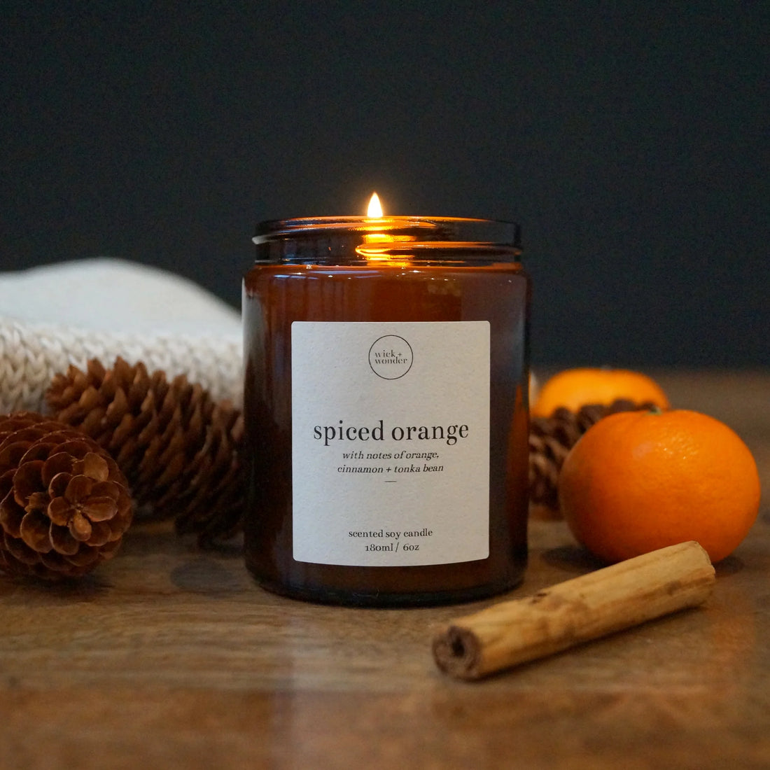 WICK + WONDER SPICED ORANGE CANDLE