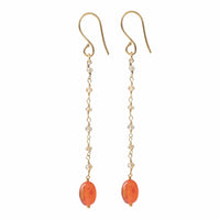 BLOOMING CITRINE CARNELIAN GOLD EARRINGS