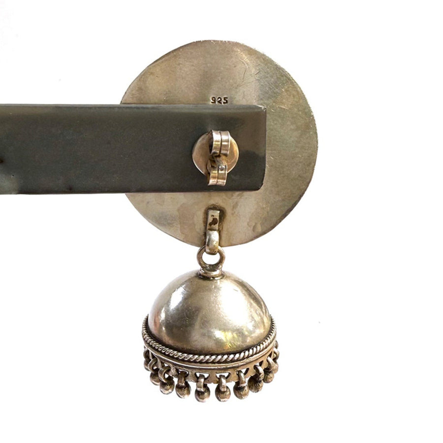 ANTIQUE INDIAN SILVER BEADED JHUMKA EARRINGS