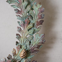 METAL OAK LEAF & CONE WREATH