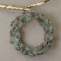 METAL OAK LEAF & CONE WREATH