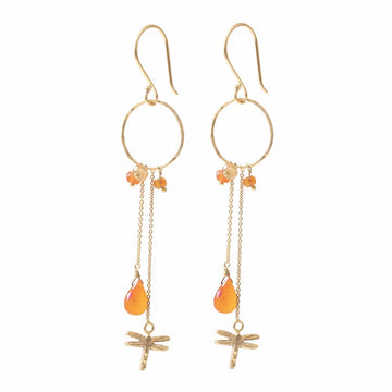 FESTIVITY CARNELIAN CITRINE GOLD EARRINGS
