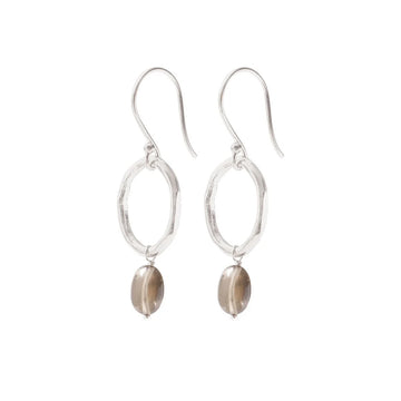 GRACEFUL SMOKEY QUARTZ SILVER EARRINGS