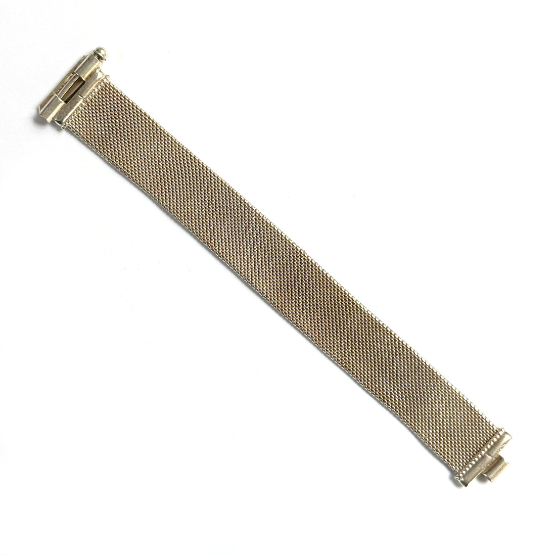 INDIAN SILVER VINTAGE WIDE WOVEN CUFF BRACELET WITH CLASP