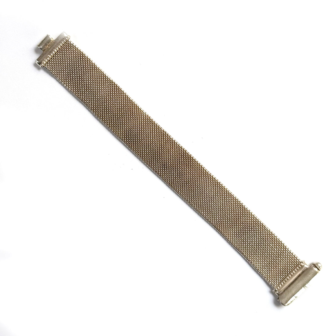 INDIAN SILVER VINTAGE WIDE WOVEN CUFF BRACELET WITH CLASP