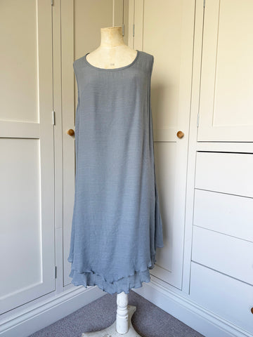 BAMBOO & COTTON POINT & FRILL DRESS | GREY | S|M