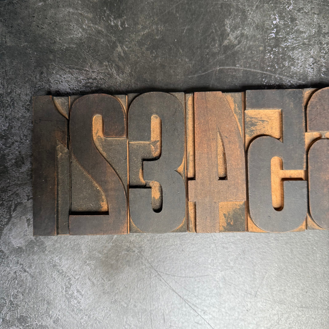 SET OF VINTAGE WOODBLOCK PRINT NUMBERS 0-9