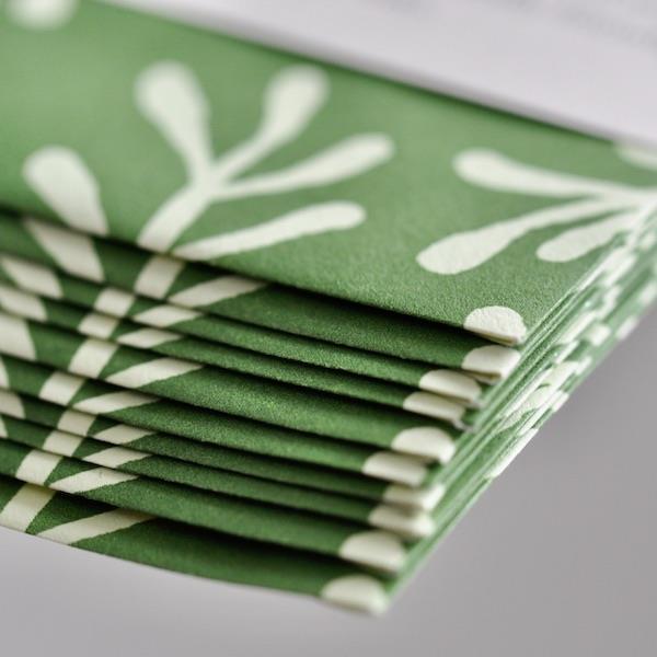 10 PATTERNED ENVELOPES | SPRIG PEA GREEN