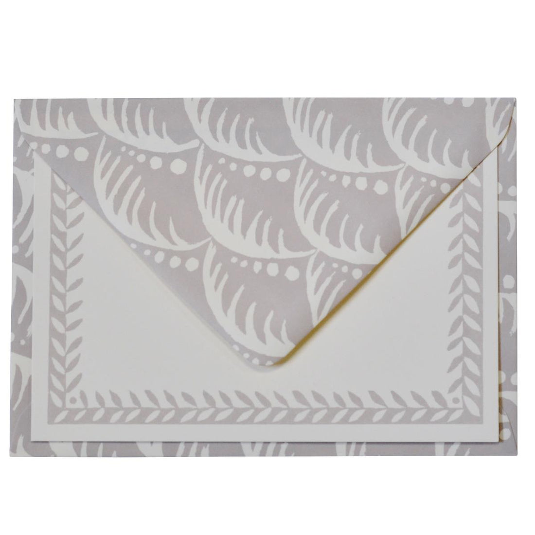 10 POSTCARDS WITH PATTERNED BORDER | PEARL GREY