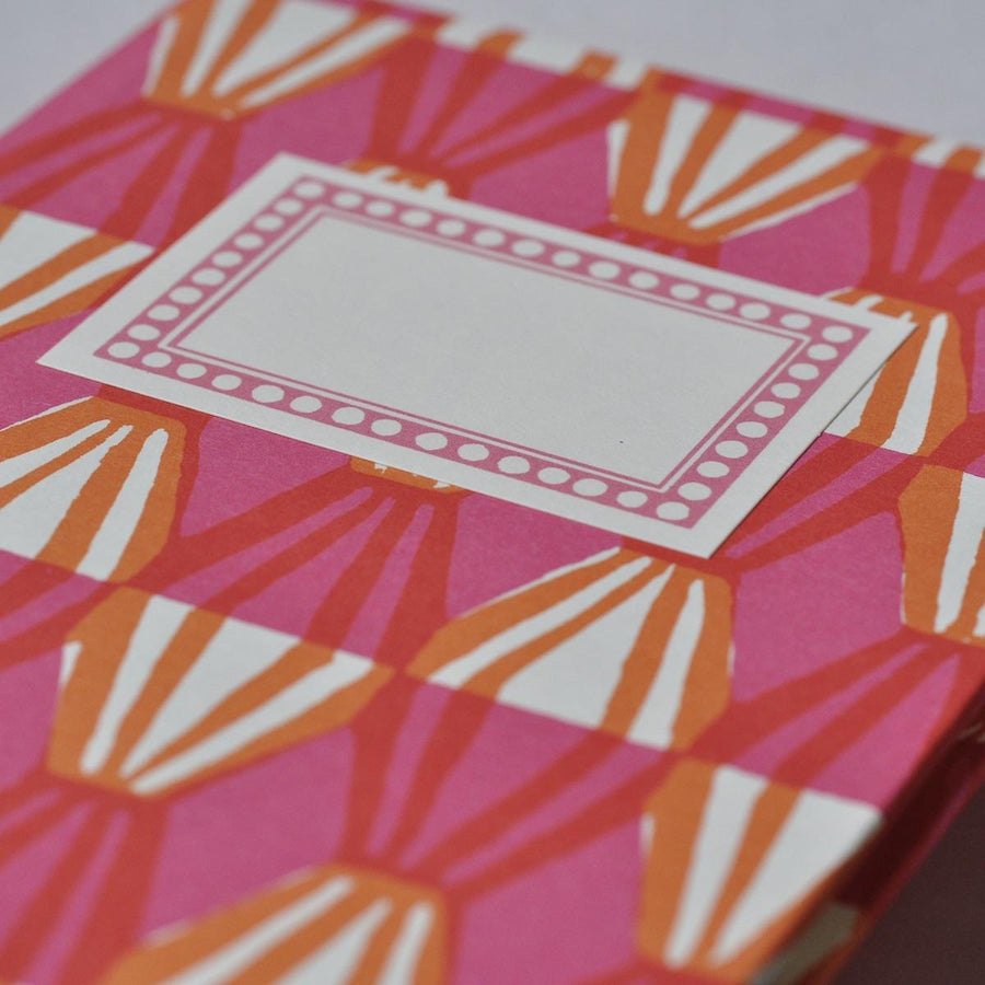 CAMBRIDGE IMPRINT HARDBACK NOTEBOOK | THREADWORK BRIGHT PINK & ORANGE