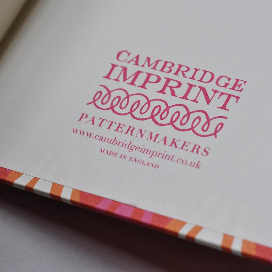 CAMBRIDGE IMPRINT HARDBACK NOTEBOOK | THREADWORK BRIGHT PINK & ORANGE