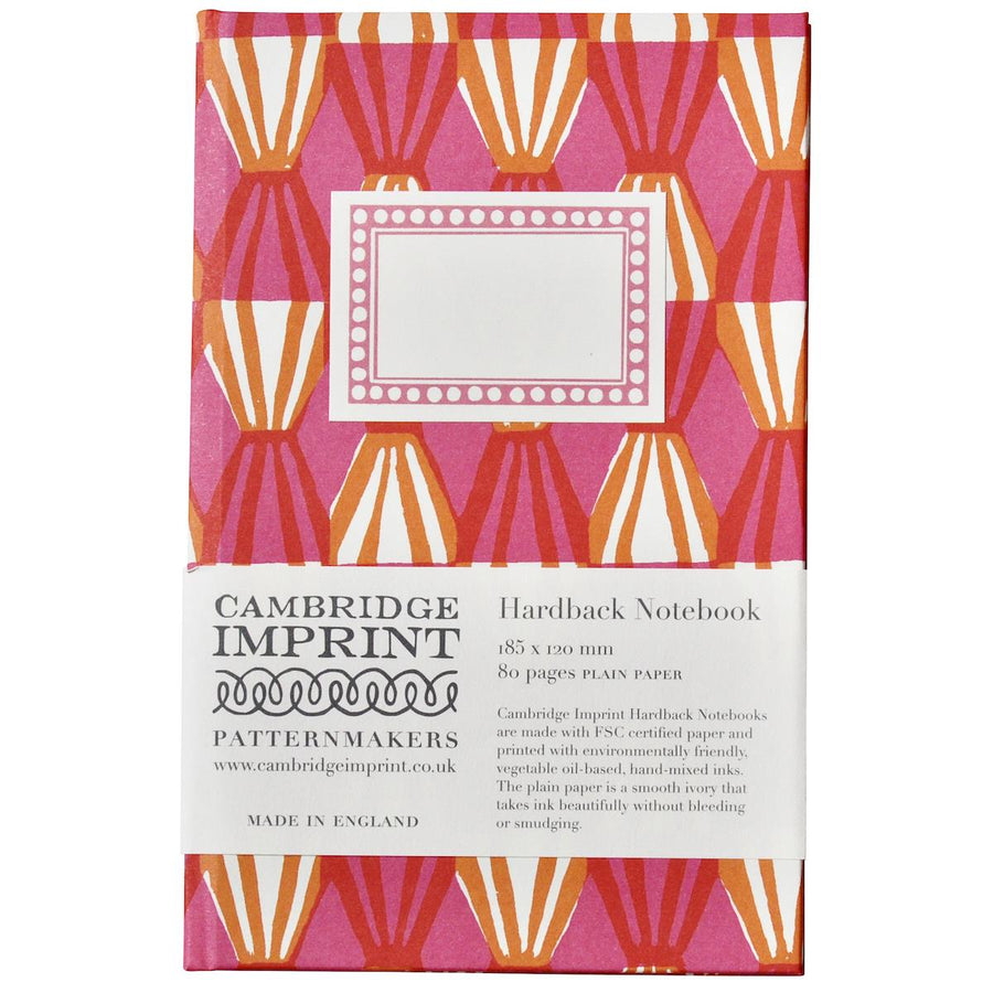 CAMBRIDGE IMPRINT HARDBACK NOTEBOOK | THREADWORK BRIGHT PINK & ORANGE