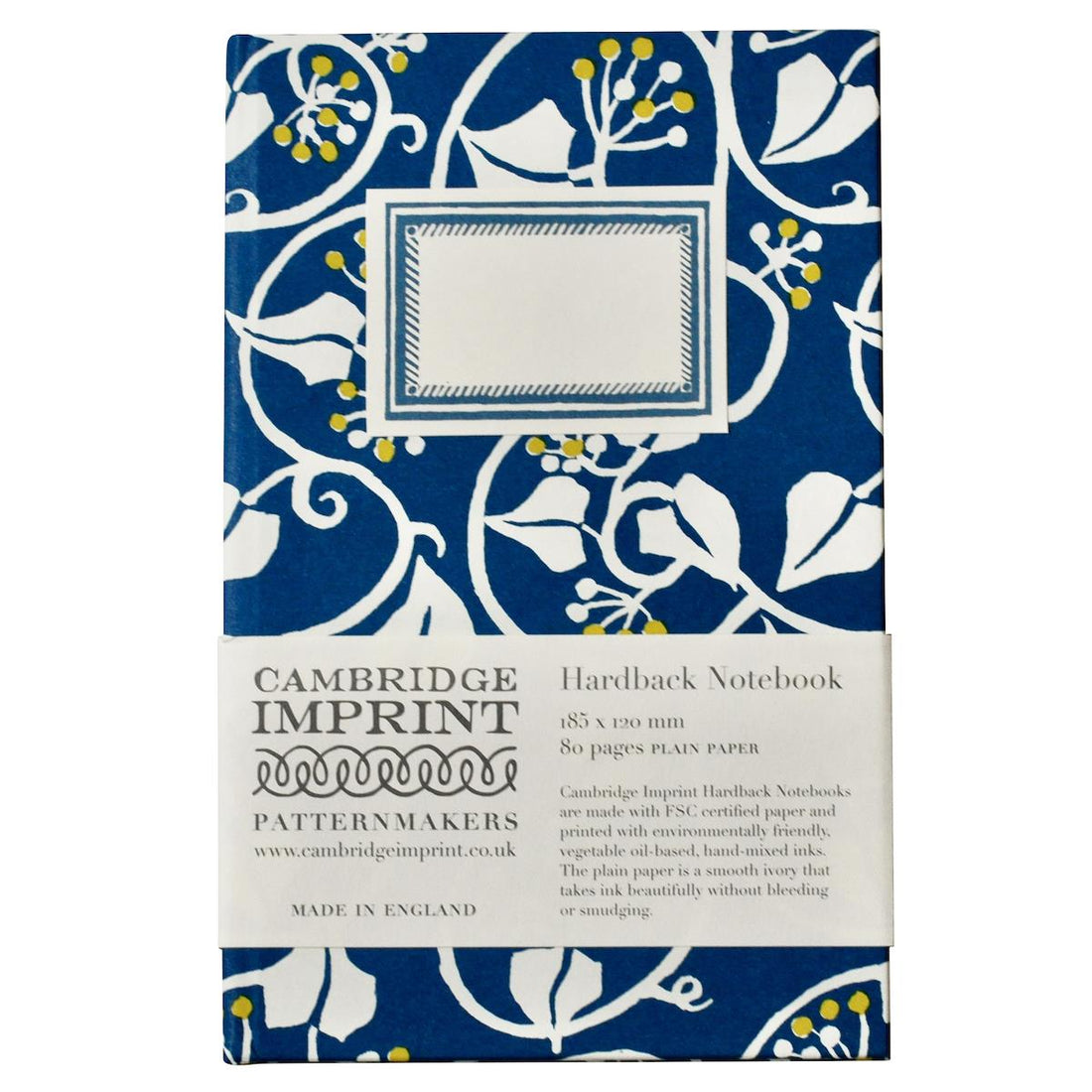 CAMBRIDGE IMPRINT HARDBACK NOTEBOOK | IVY DEEP MARINE BLUE & ACID YELLOW