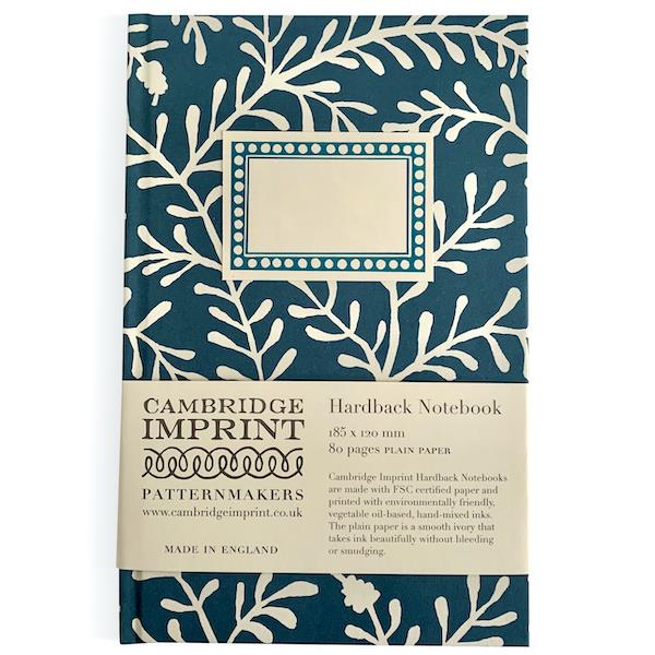 CAMBRIDGE IMPRINT HARDBACK NOTEBOOK | SPRIG MARINE BLUE