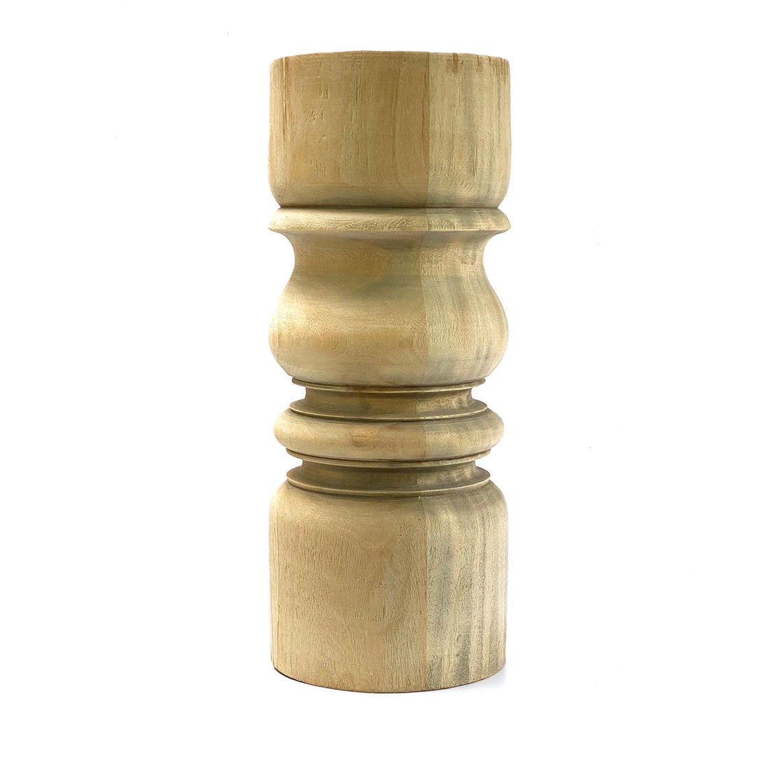 TURNED MAHOGANY CANDLE HOLDERS