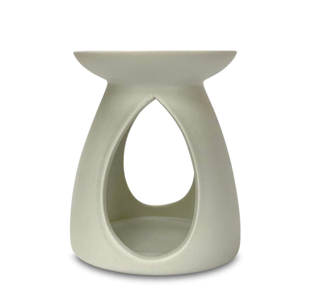 WHITE CERAMIC WAX MELT BURNER