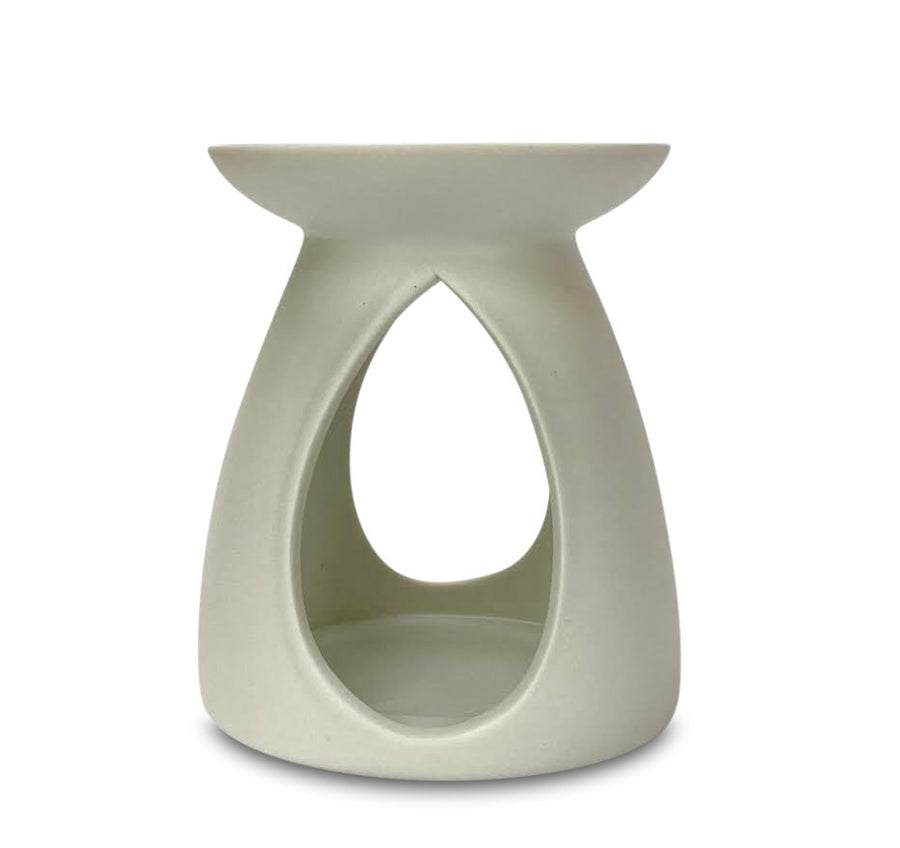 WHITE CERAMIC WAX MELT BURNER